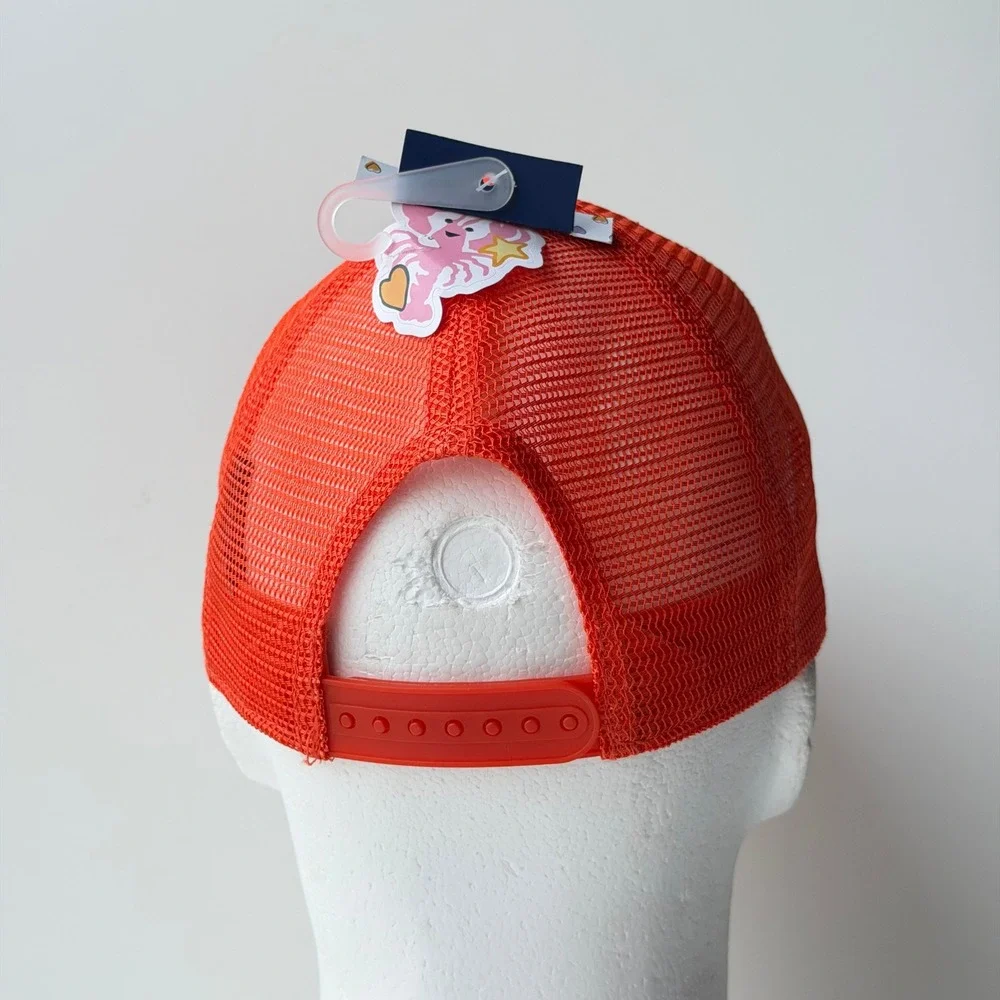 Roller Rabbit Club RR Trucker Hat Orange Mesh Snapback Logo Baseball Cap
